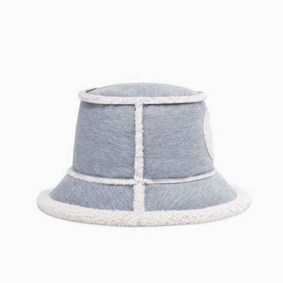 🆕UGG X TELFAR GREY & WHITE FLEECE/SHEARLING BUCKET HAT SIZE S/M - Picture 4 of 9
